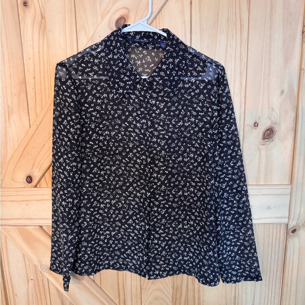 The Limited Black and White Floral Blouse